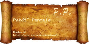 Pakó Pentele névjegykártya